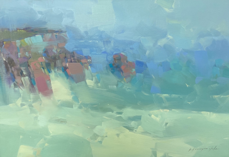 Ocean View, Original oil Painting, Handmade artwork, One of a Kind                